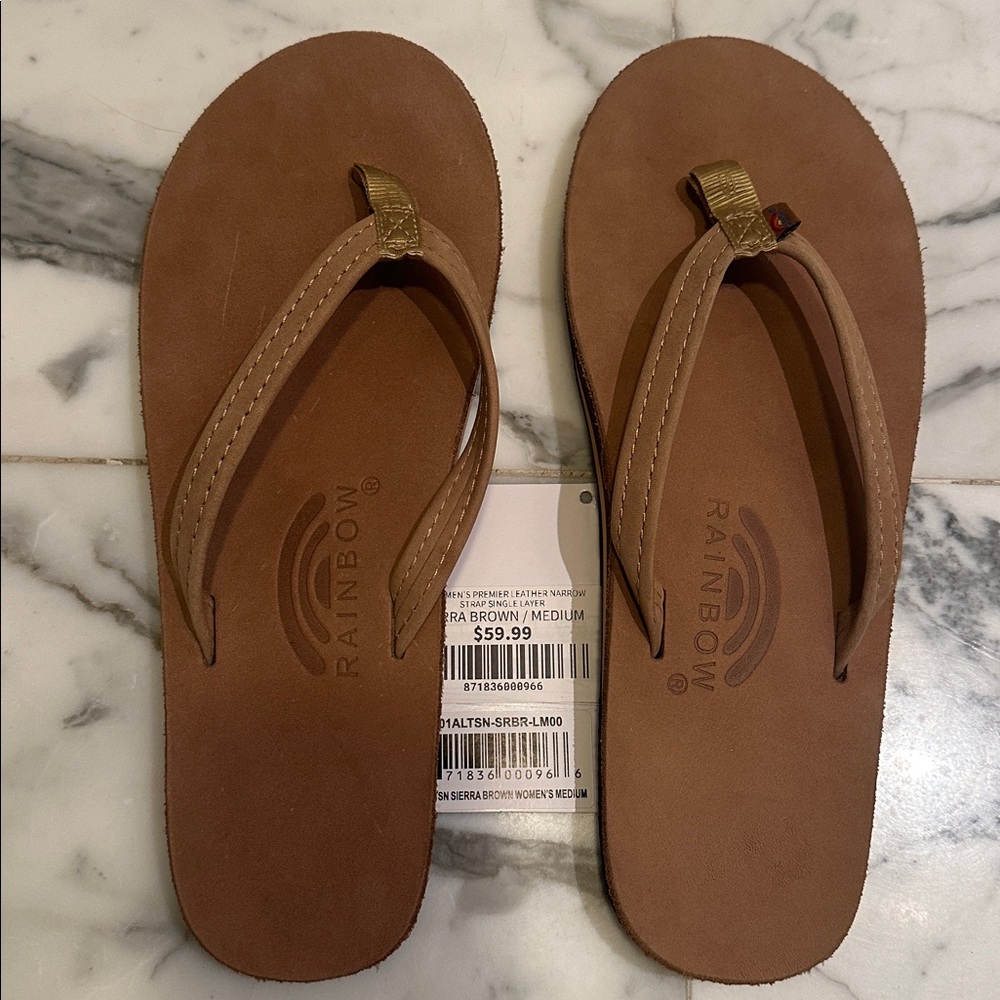 Rainbow Sandals in Brown Medium
